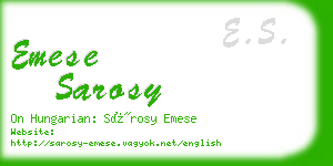 emese sarosy business card